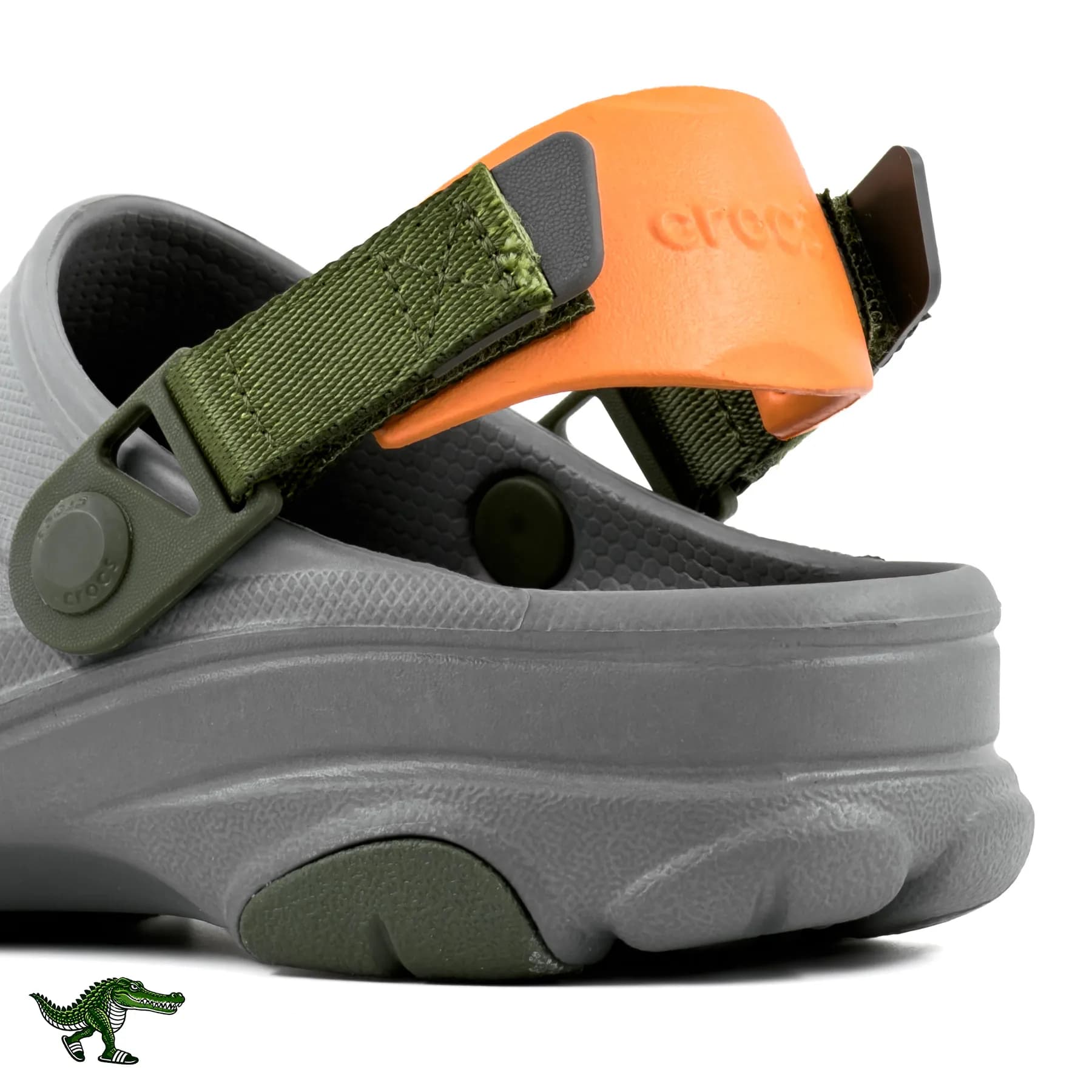کراکس آل ترین طوسی زیتونی نارنجی زنانه و مردانه | Crocs All Terrain — تصویر ۴