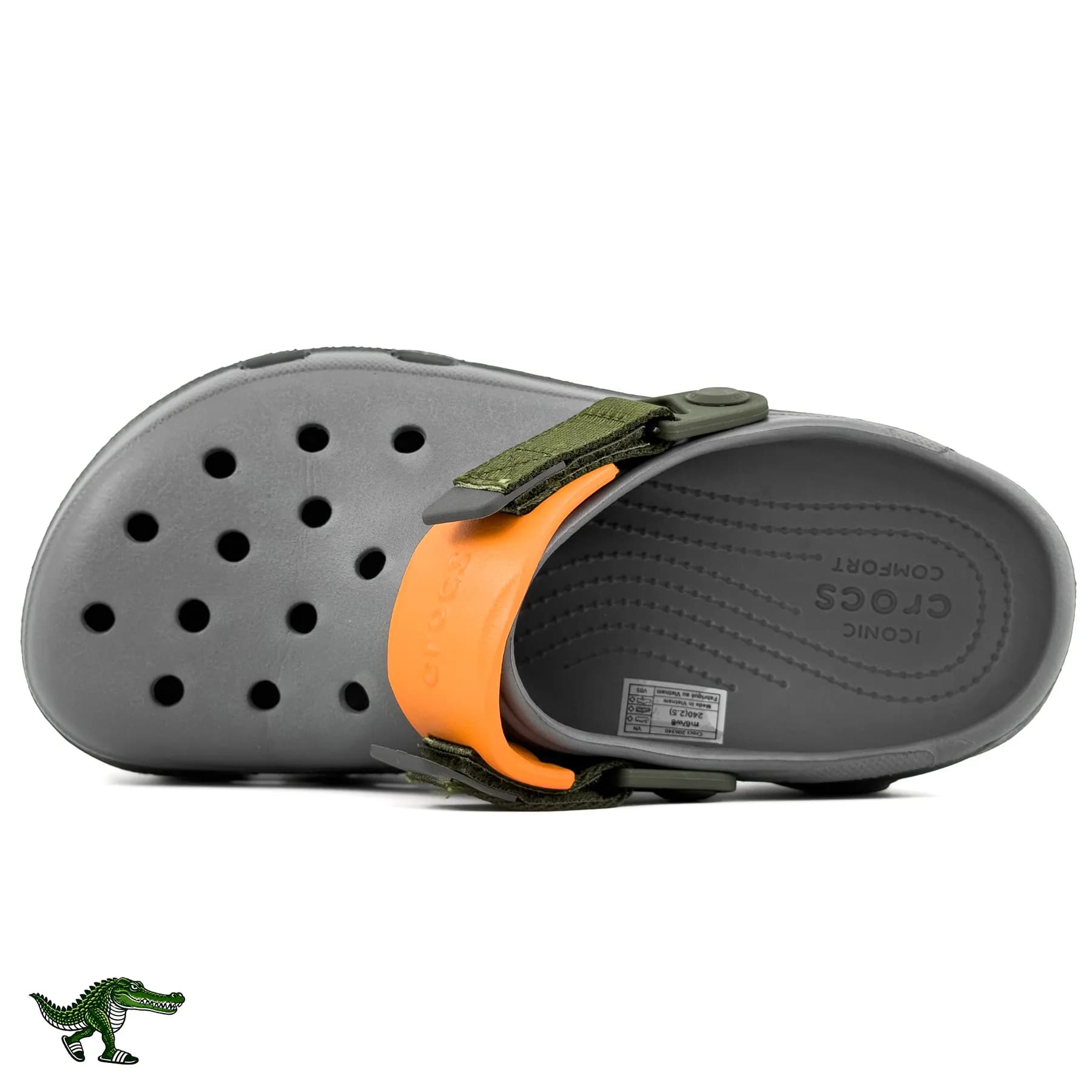 کراکس آل ترین طوسی زیتونی نارنجی زنانه و مردانه | Crocs All Terrain — تصویر ۶