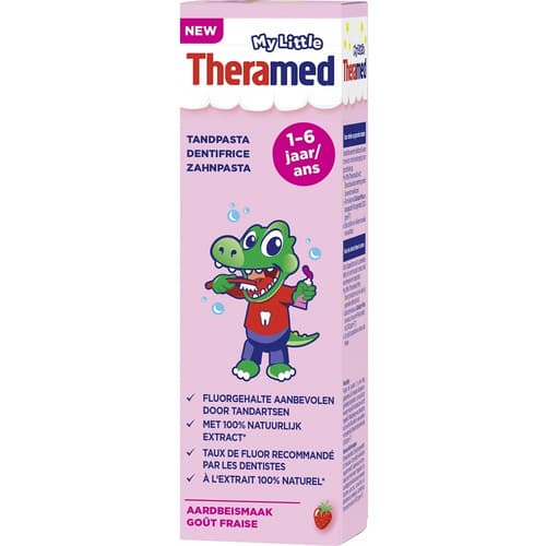 خمیر دندان کودک ترامد Theramed مدل جونیور با طعم توت فرنگی حجم 50 میل