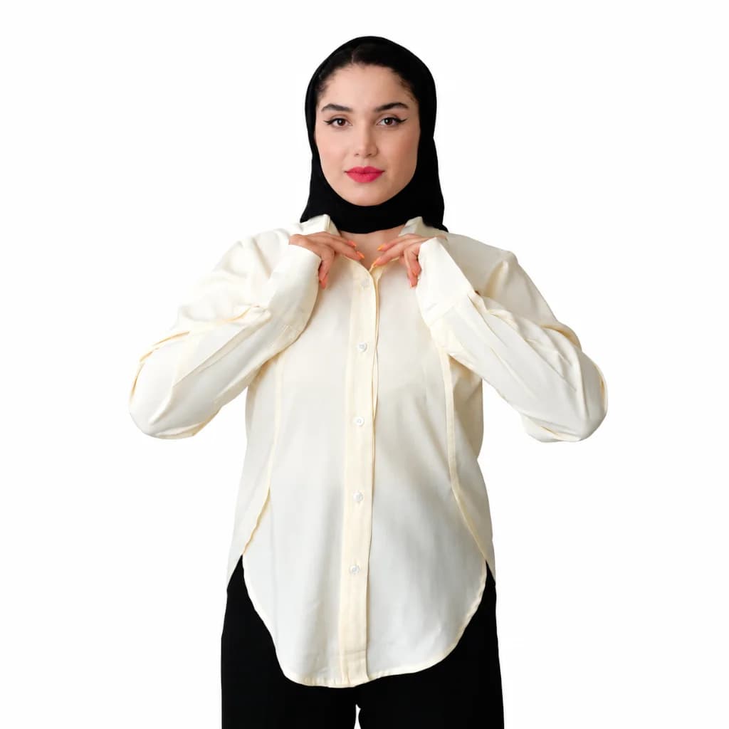 شومیز زنانه سیلک مدل سلین — تصویر ۳