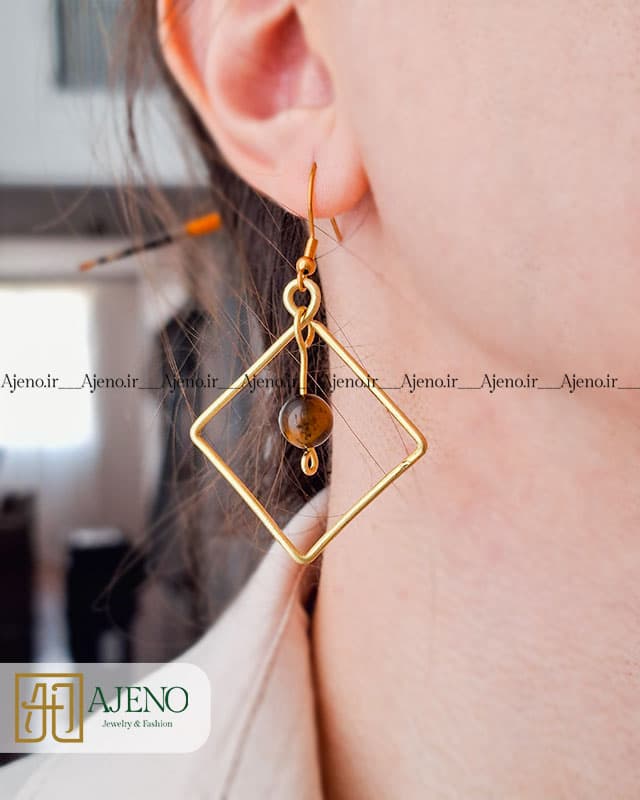 گوشواره چشم ببر اصل طرح لوزی