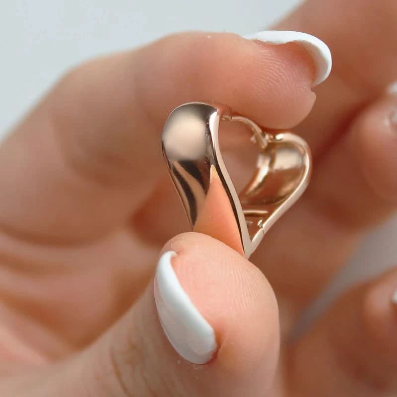 گوشواره زنانه ژوپینگ مدل قلب کد XPJ00031 — تصویر ۴