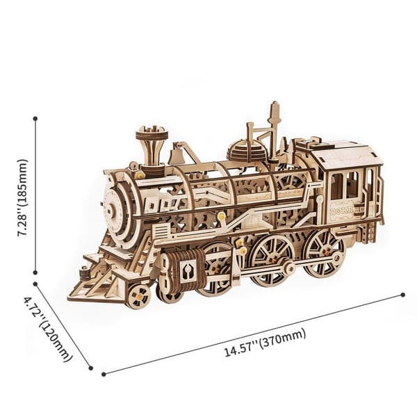 پازل چوبی سه بعدی روبوتایم طرح لوکوموتیو (Locomotive LK701) — تصویر ۴