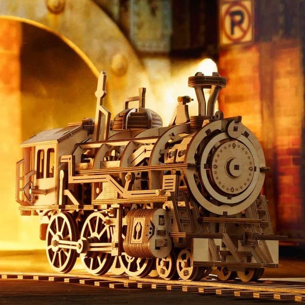 پازل چوبی سه بعدی روبوتایم طرح لوکوموتیو (Locomotive LK701) — تصویر ۳