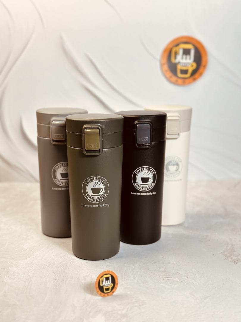 تراول ماگ قفل دار مات طرح COFFE حجم 500 میل بزرگ کد 0689