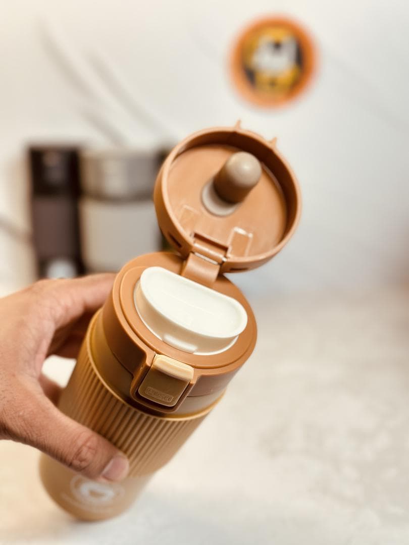 تراول ماگ کمربند سیلیکونی COFFE حجم 380 میل کد 1857 — تصویر ۲