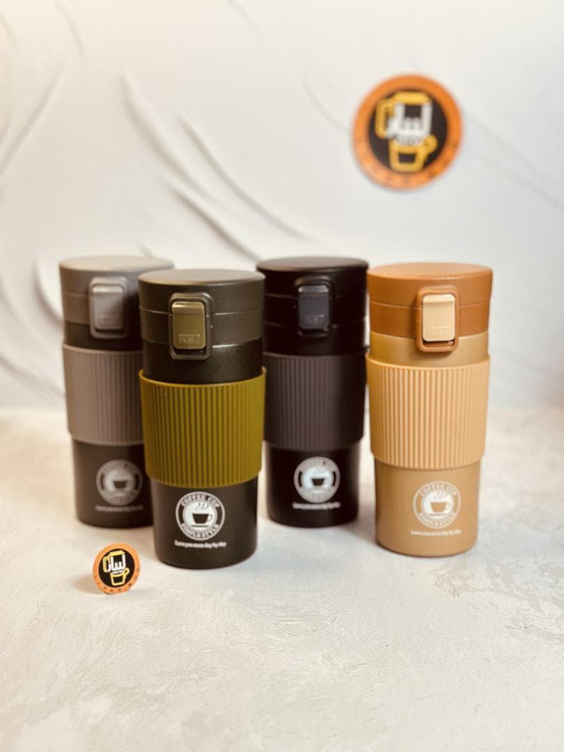 تراول ماگ کمربند سیلیکونی COFFE حجم 380 میل کد 1857