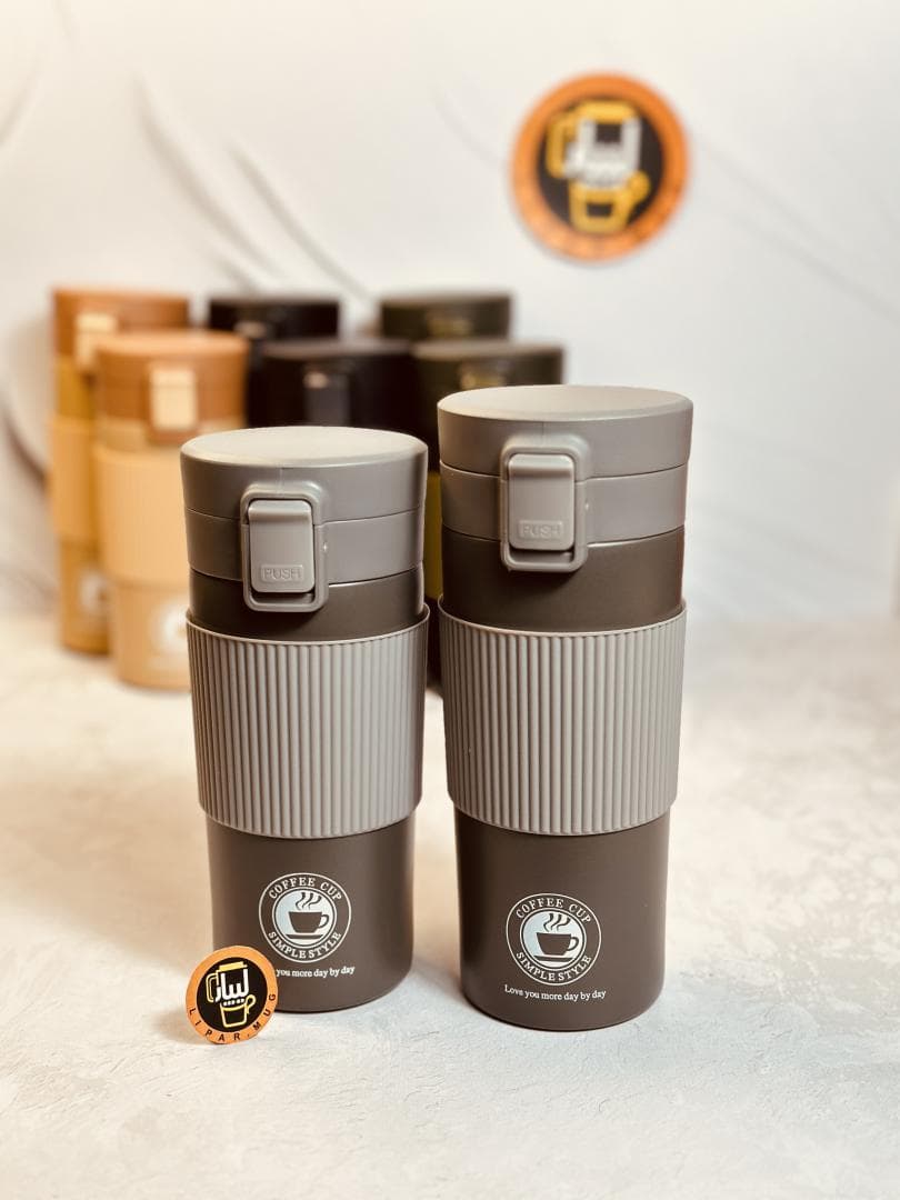 تراول ماگ کمربند سیلیکونی COFFE حجم 380 میل کد 1857 — تصویر ۴