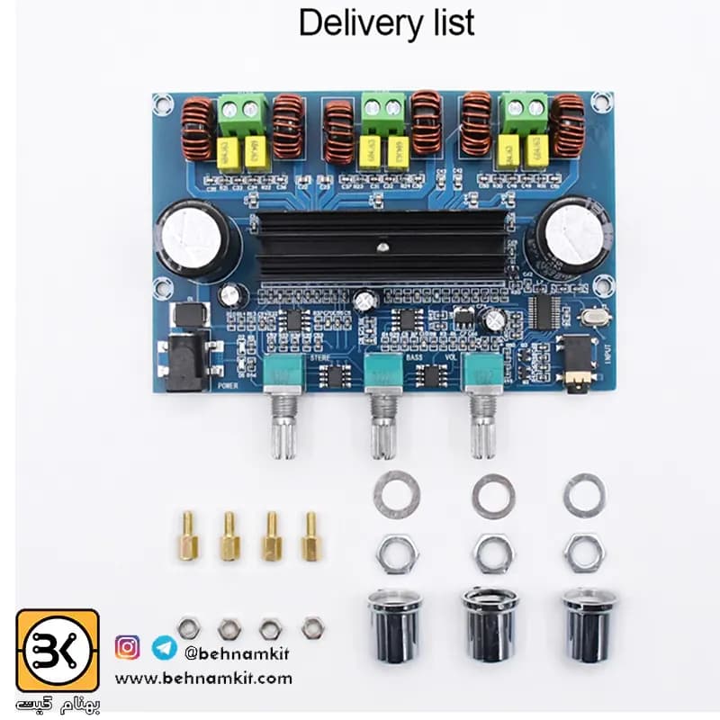 ماژول آمپلی فایر بلوتوثی ساب دار XH-A305 قدرت 50+50 وات + 100 وات ساب ووفر
