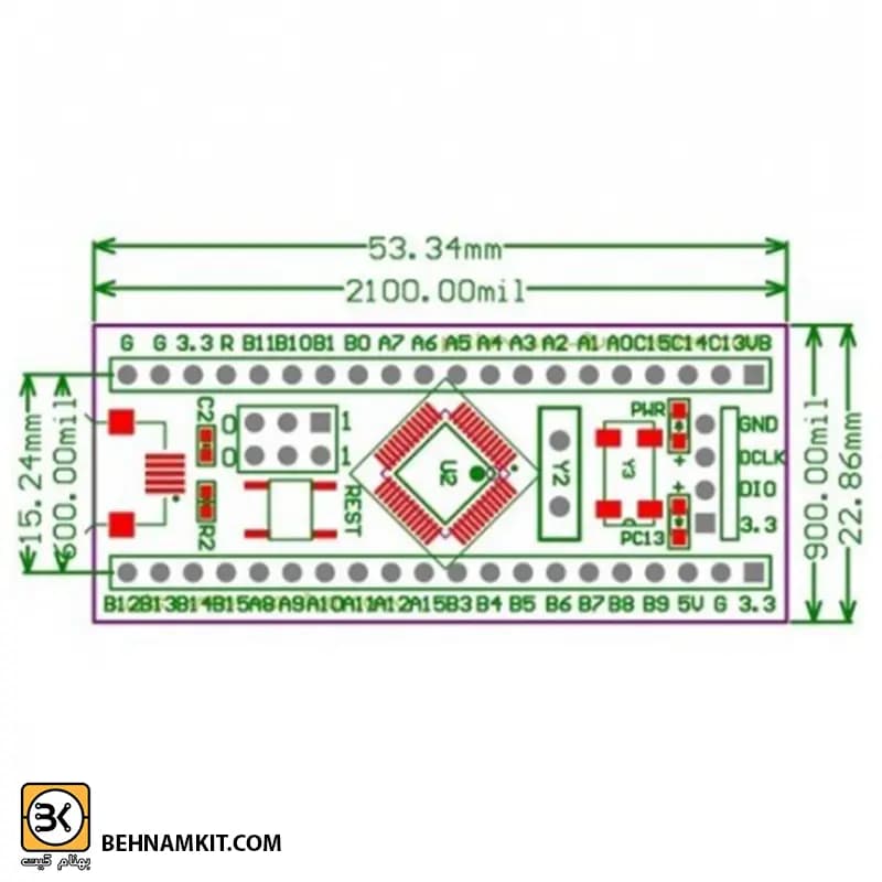 مینی هدر برد آرم headerboard Mini STM32 F103C8T6 — تصویر ۸
