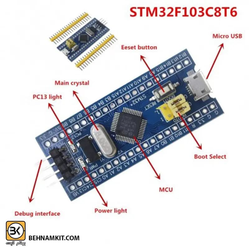 مینی هدر برد آرم headerboard Mini STM32 F103C8T6 — تصویر ۵