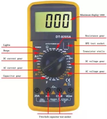 مولتی متر ديجيتال مدل VC 9205A CHY — تصویر ۲