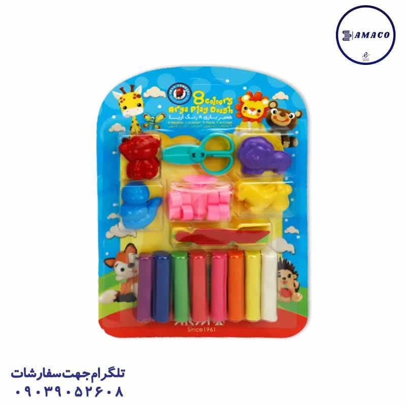 آریا – خمیر 8 رنگ وکیوم با ابزار 1028
