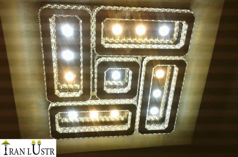 لوستر سقفی کریستالی مدرن 7017 سایز 60 — تصویر ۵
