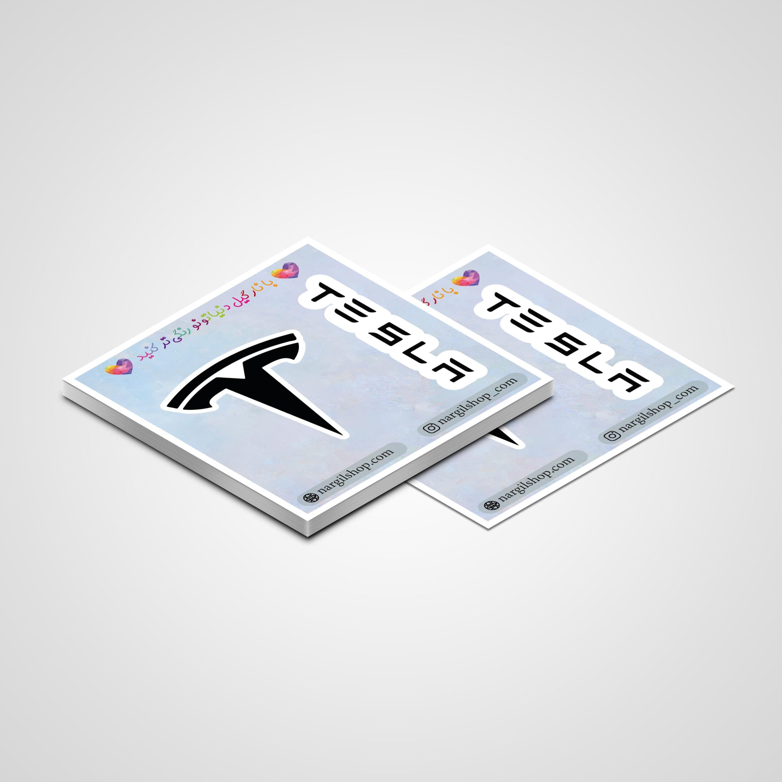 استیکر لوگو شرکت تسلا 07 |Tesla logo sticker 07 — تصویر ۲