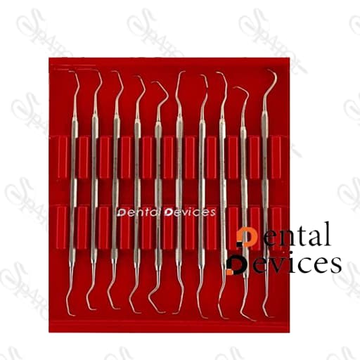 ست ۱۰ عددی قلم گریسی Gracey Curette دنتال دیوایس Dental Devices — تصویر ۲