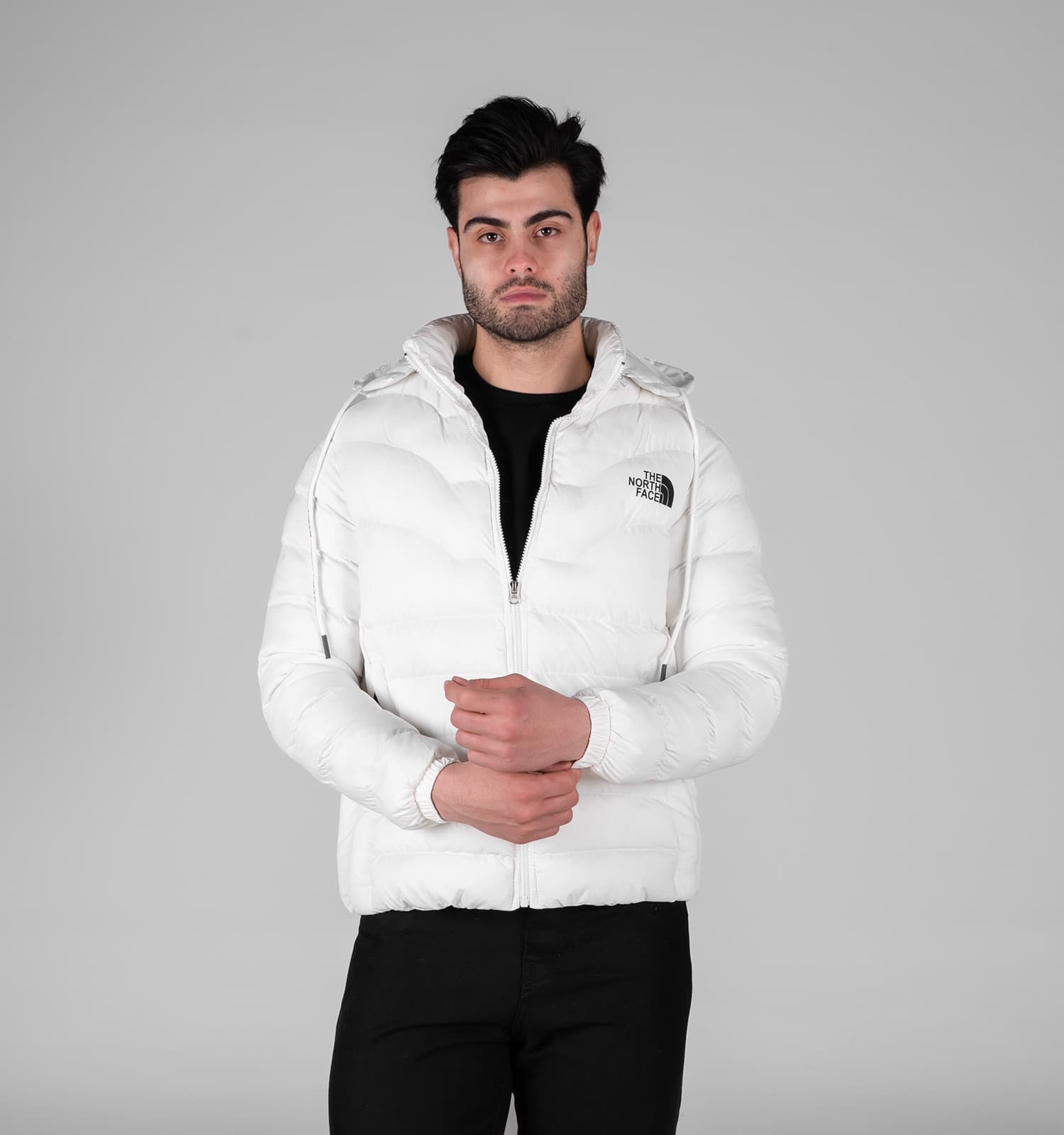 کاپشن مردانه نرمال ساده تی سی سفید North Face کد 49281 — تصویر ۲