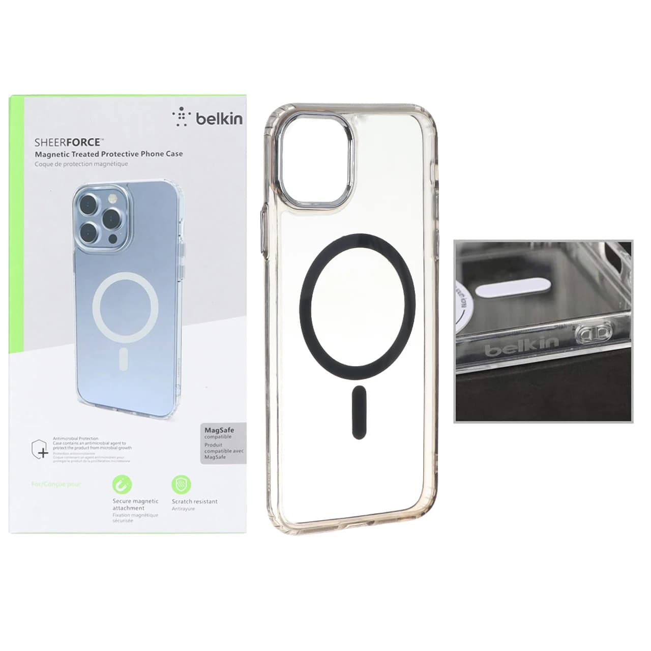 قاب اورجینال belkin شفاف Magsafe مدل Apple iPhone 11 Pro Max – مشکی (پک دار)