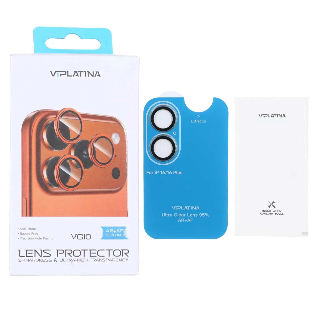 محافظ لنز رینگی اورجینال VIPLATINA شابلون دار Apple iPhone 16 / iPhone 16 Plus — تصویر ۳
