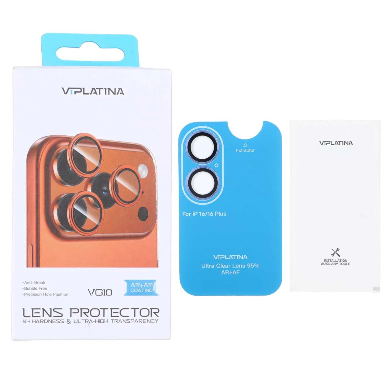 محافظ لنز رینگی اورجینال VIPLATINA شابلون دار Apple iPhone 16 / iPhone 16 Plus — تصویر ۲