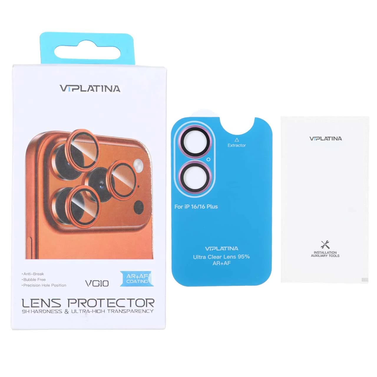 محافظ لنز رینگی اورجینال VIPLATINA شابلون دار Apple iPhone 16 / iPhone 16 Plus — تصویر ۴
