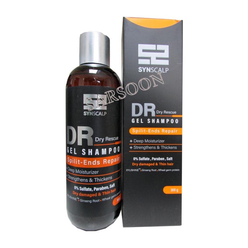 ژل شامپو فاقد سولفات موهای نازک و شکننده ساین اسکین Syn Skin Synscalp Spilit Ends Repair Gel Shampoo 300 gr — تصویر ۲