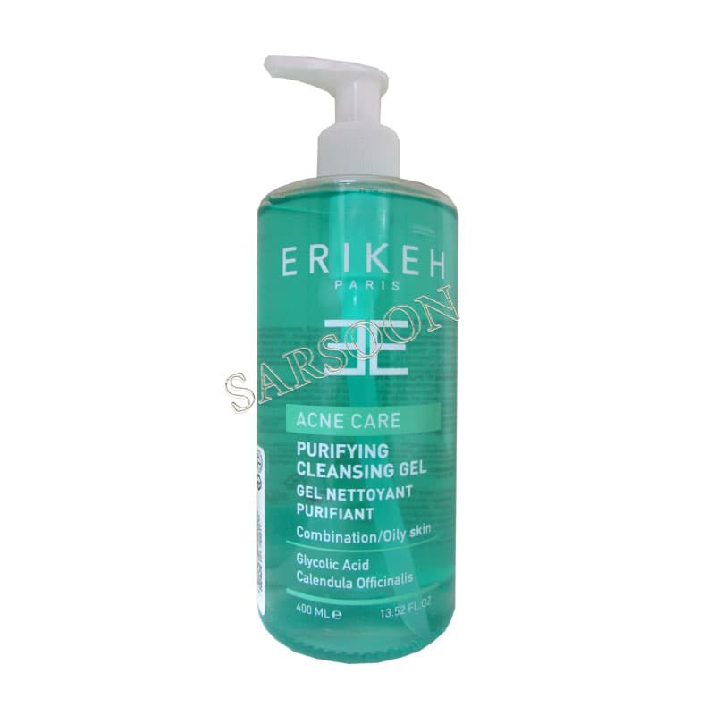 ژل پمپی پاک کننده و کنترل چربی پوست اریکه Erikeh Purifying Cleansing Gel 400 ml