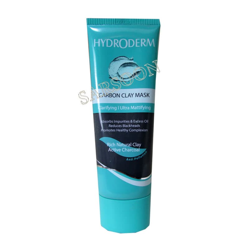 ماسک رسی پاک کننده عمیق و شفاف کننده پوست چرب هیدرودرم Hydroderm Carbon Clay Mask 100 g