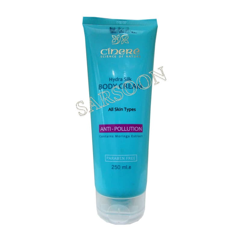 کرم بدن ضد آلودگی هوای سینره سری Hydra Silk حجم Cinere Hydra Silk Anti Pollution Body Cream 250 ml