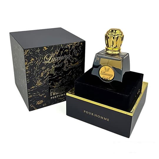 ادکلن مردانه لاکچری گلد فیکورس Luxury gold حجم 80 میلی لیتر