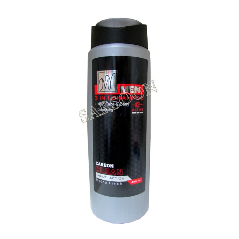شامپو سر و بدن مردانه مای مدل کربن کلین My 3 in 1 Carbon Clean Shampoo for men 400 ml