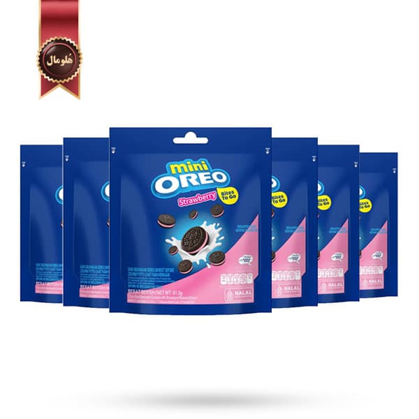6 بسته بیسکوییت اورئو oreo مدل توت فرنگی Strawberry وزن 61.3 گرم (اورجینال)