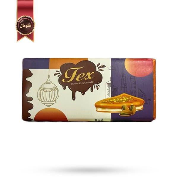 شکلات دبی فکس Dubai Chocolate fex مدل پسته با کنافه Pistachio with kunafeh وزن 230 گرم (اورجینال)