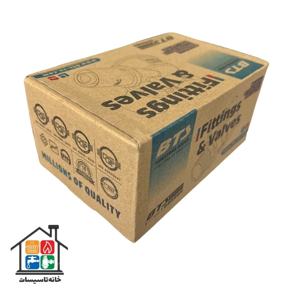 سه راهی ۱۸۰ درجه صفحه دار توپیچ کوپلی بهتراشان سایز 20×1/2×20 — تصویر ۲