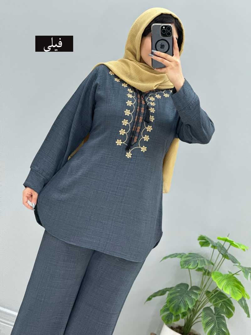 ست تونیک و شلوار ماندانا کد 957221 — تصویر ۵