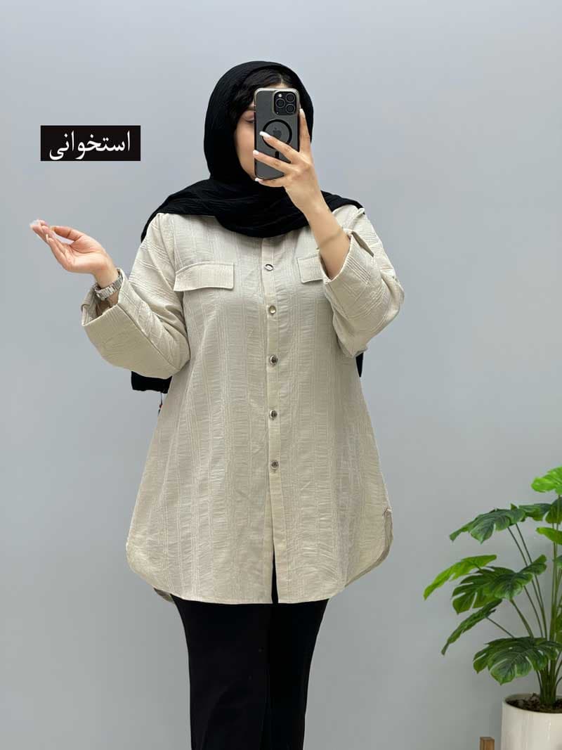 شومیز مانتویی الیسا کد 957229 — تصویر ۲