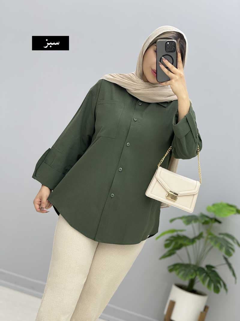 شومیز لینن دل آسا کد 925988 — تصویر ۷