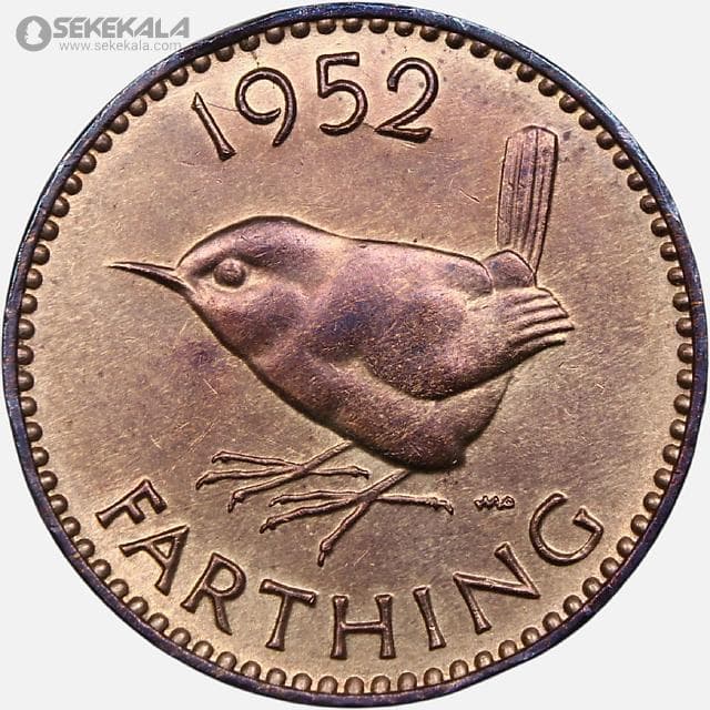 سکه 1 فارتینگ انگلیس 1952 (جرج ششم)(+AU)
