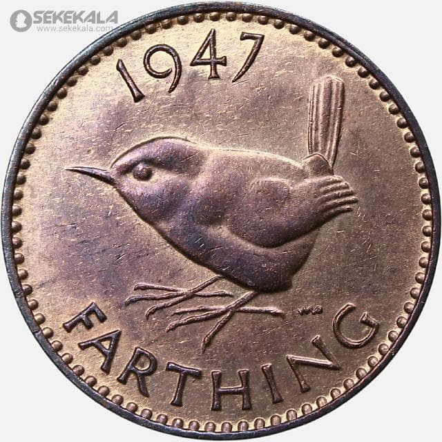 سکه 1 فارتینگ انگلیس 1947 (جرج ششم)(+AU)