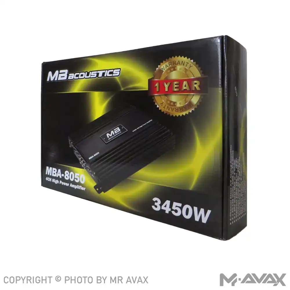 آمپلی فایر 4 کانال ام بی آکوستیک مدل MBA-8050 — تصویر ۴
