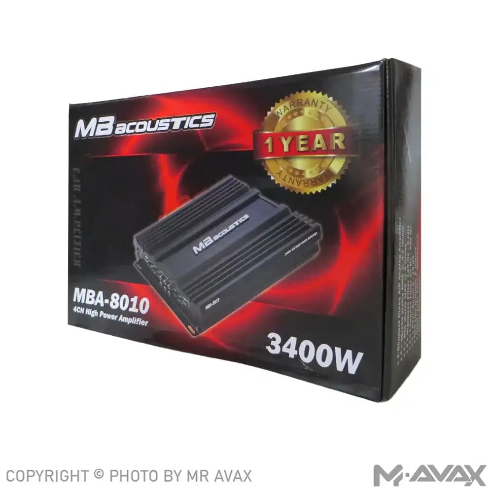 آمپلی فایر 4 کانال ام بی آکوستیک مدل MBA-8010 — تصویر ۴