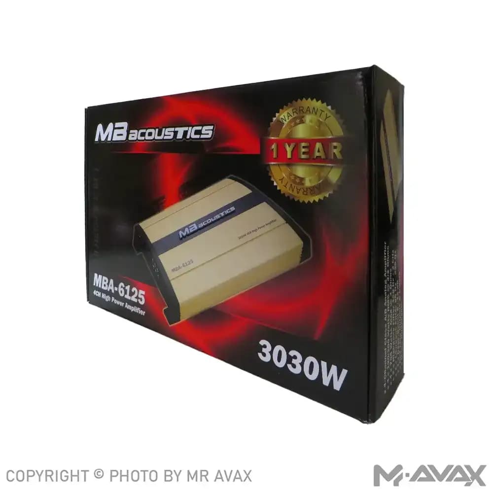 آمپلی فایر 4 کانال ام بی آکوستیک مدل MBA-6125 — تصویر ۴