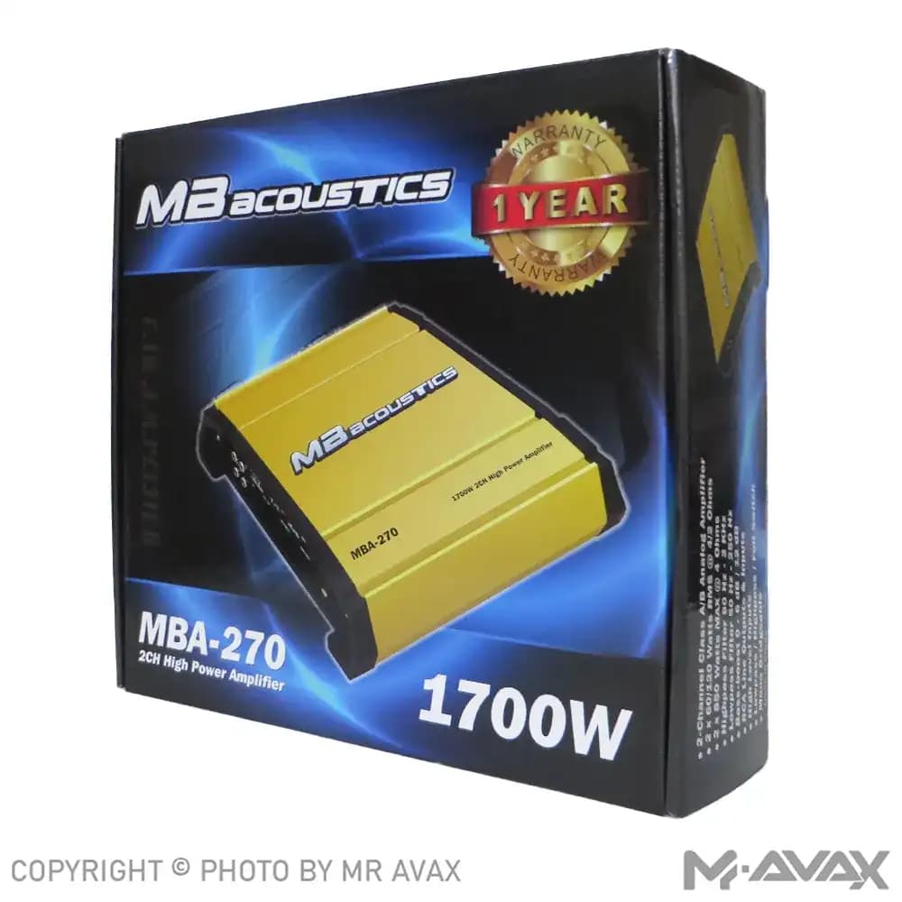 آمپلی فایر 2 کانال ام بی آکوستیک مدل MBA-270 — تصویر ۴