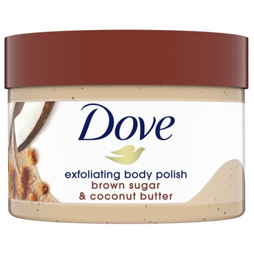 اسکراب لایه بردار بدن داو Dove حاوی عصاره شکر قهوه ای و کره نارگیل حجم 298 گرم