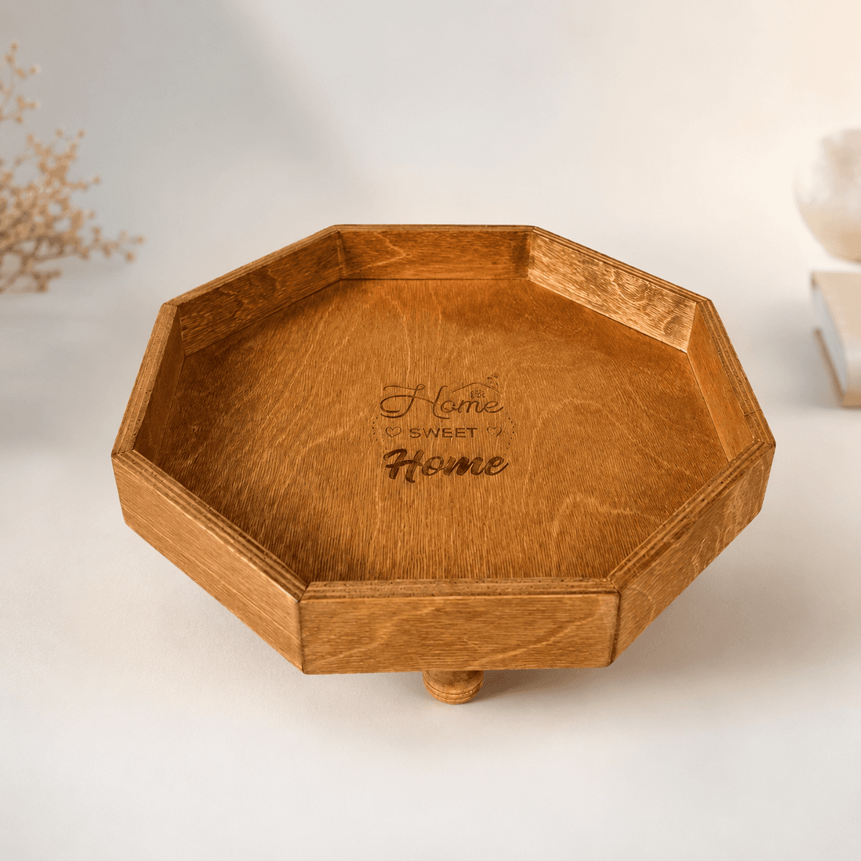رایزر چند ضلعی چوب روسی پایه دار قطر 8 | قابل شستشو ، روغن خورده