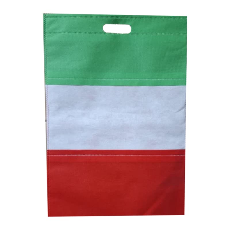 ساک دستی سوزنی پانچی کوچک طرح پرچم ایران پارچه اسپان کد 10484801