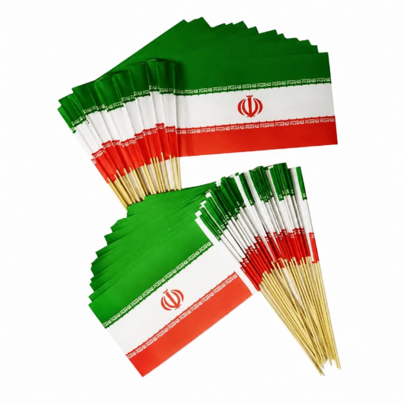 پرچم دستی ایران کاغذی-پرچم دستی 14در22سانت-بسته 50تایی کد 104847