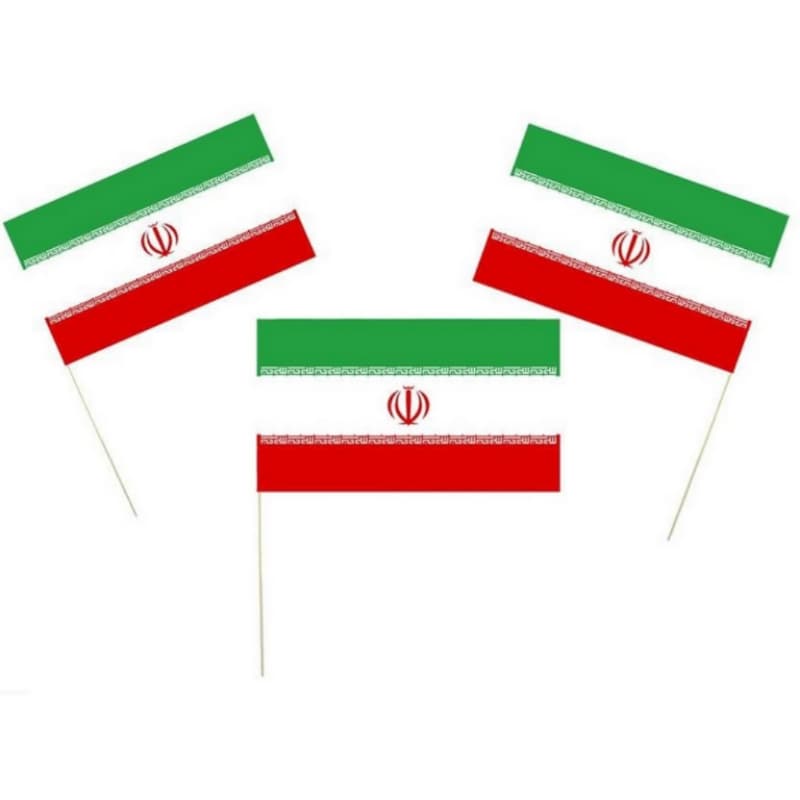 پرچم دستی ایران کاغذی-پرچم دستی 14در22سانت-بسته 50تایی کد 104847 — تصویر ۲