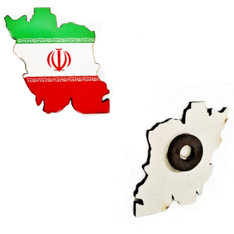 مگنت آهنربایی طرح نقشه ایران رنگ پرچم ایران اندازه حدودی 4.5در6 سانت کد 104846 — تصویر ۳