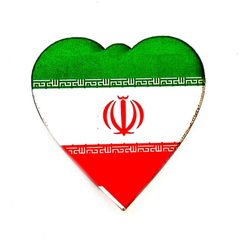 مگنت آهنربایی طرح قلب پرچم ایران اندازه حدودی 4.5در6 سانت کد 104845